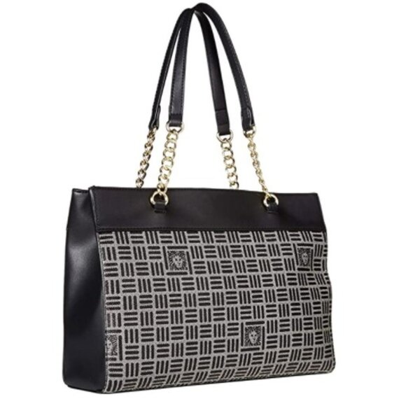 Anne Klein Womens Lion Logo Chain Tote Triple Compartment - Picture 2 of 6
